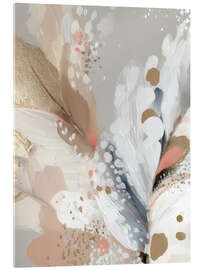 Acrylglasbild Blütenblätter und Federn