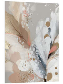 Hartschaumbild Blütenblätter und Federn