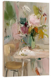 Holzbild Frische Blumen auf dem Tisch