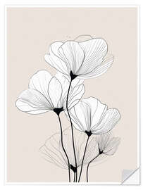Wandsticker Minimale Blütenblätter