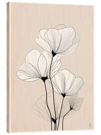 Holzbild Minimale Blütenblätter