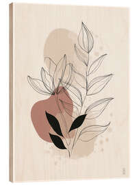 Holzbild Abstrakte Blüte