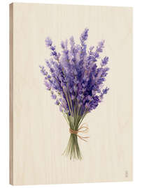 Holzbild Lavendelstrauß - artill