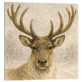 Gallery Print Hirsch im verschneiten Wald