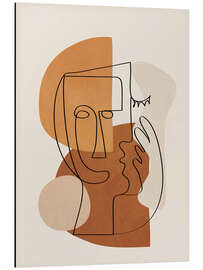 Alubild Abstrakte Tongesichter