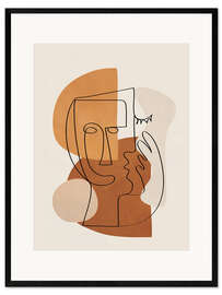 Gerahmter Kunstdruck Abstrakte Tongesichter