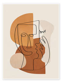 Poster Abstrakte Tongesichter