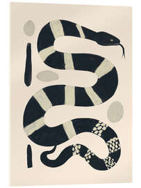 Acrylglasbild Schwarze und weiße Schlange