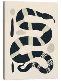 Leinwandbild Schwarze und weiße Schlange