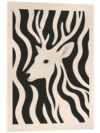 Acrylglasbild Schwarz-weißer Hirsch