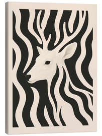 Leinwandbild Schwarz-weißer Hirsch