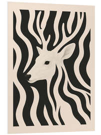 Hartschaumbild Schwarz-weißer Hirsch