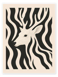 Poster Schwarz-weißer Hirsch