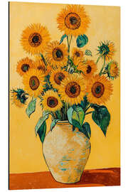 Alubild Gezeichnete Sonnenblumen - PetalsPrintsDesign