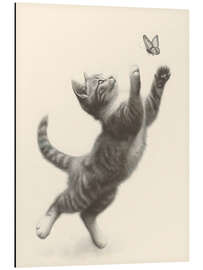 Magnettafel Kätzchen und Schmetterling Skizze