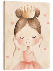 Holzbild Ballerina Rosa Krone - Creative Studio