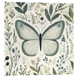 Acrylglasbild Dusty Blue Butterfly - PetalsPrintsDesign