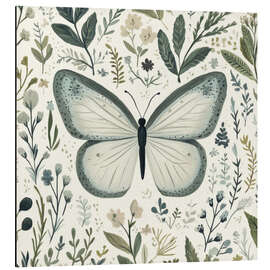 Alubild Dusty Blue Butterfly - PetalsPrintsDesign