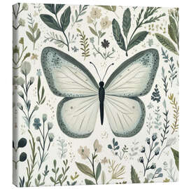Leinwandbild Dusty Blue Butterfly - PetalsPrintsDesign