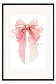 Gerahmter Kunstdruck Elegante rosa Schleife