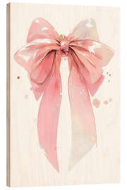 Holzbild Elegante rosa Schleife