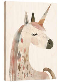 Holzbild Einhorn mit Formen