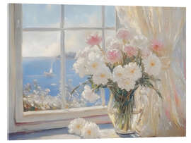 Acrylglasbild Küstenansicht Blumen