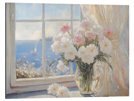 Alubild Küstenansicht Blumen