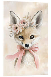 Acrylglasbild Süßer Fuchs mit Schleife - Creative Studio