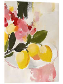 Acrylglasbild Rote und rosa Zitronen II