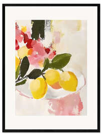 Gerahmter Kunstdruck Rote und rosa Zitronen II