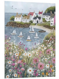 Hartschaumbild Rosa Segelboote