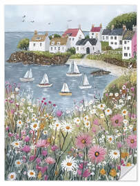 Wandsticker Rosa Segelboote