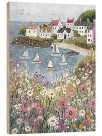 Holzbild Rosa Segelboote