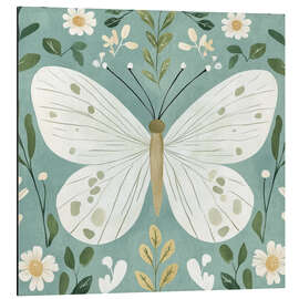 Alubild Blaugrüner Schmetterling