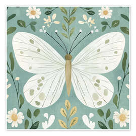 Wandbild Blaugrüner Schmetterling - PetalsPrintsDesign