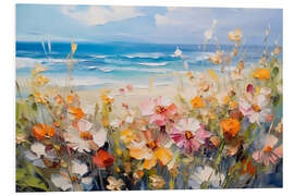 Hartschaumbild Wildblumen am Strand