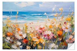 Wandsticker Wildblumen am Strand