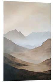 Acrylglasbild Nebelige Berge