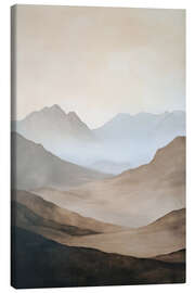 Leinwandbild Nebelige Berge