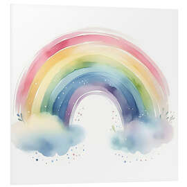 Hartschaumbild Regenbogen mit Wolken