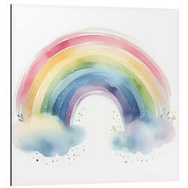 Magnettafel Regenbogen mit Wolken