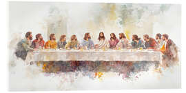 Acrylglasbild Das Abendmahl in Aquarell - PetalsPrintsDesign