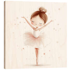 Holzbild Kleines Ballerina-Mädchen