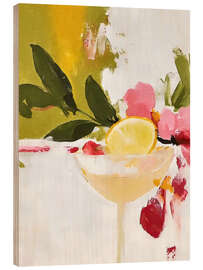 Holzbild Rote und rosa Zitronen I