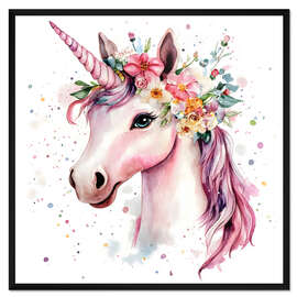 Gerahmter Kunstdruck Majestätisches Einhorn - Creative Studio