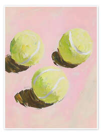 Poster Rosa Tennisbälle