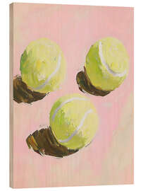 Holzbild Rosa Tennisbälle