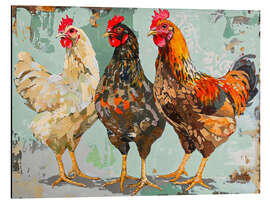 Tableau en aluminium Abstract Chickens - Creative Studio
