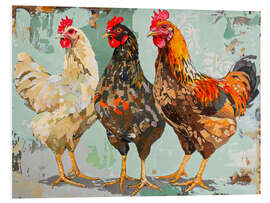 Hartschaumbild Abstrakte Hühner - Creative Studio